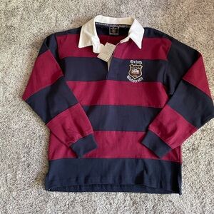 Oxford University men’s XS (UK sizing) striped rugby shirt Varsity Shop NWT